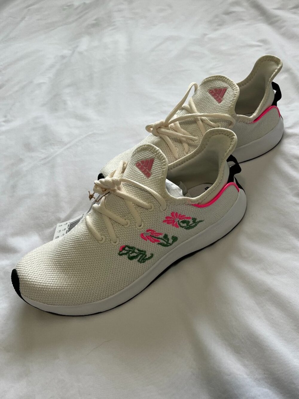 Embroidered Floral Adidas Cloudfoam Sneakers NWT!